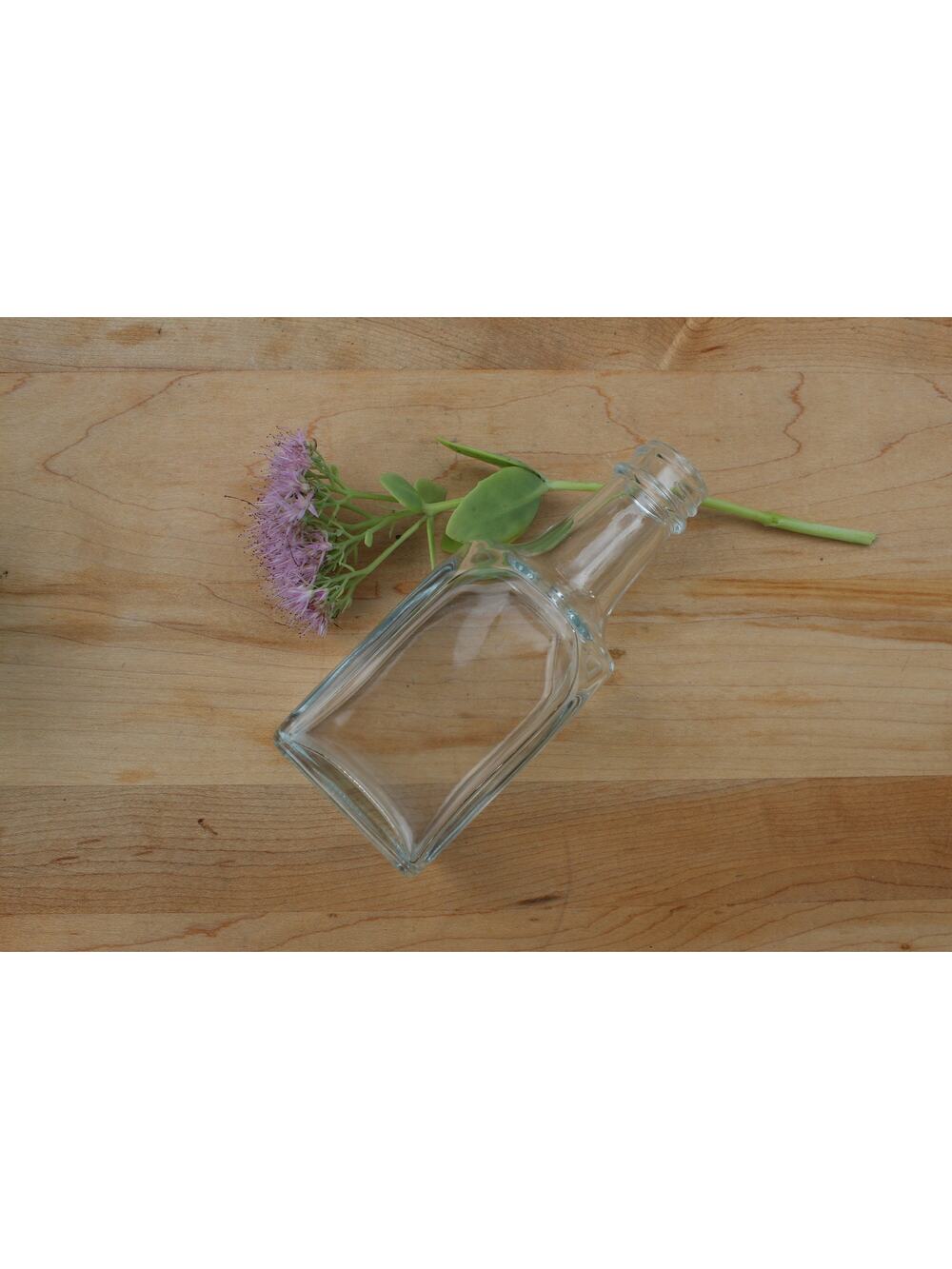 Simple Vintage Clear Glass Bottle / Flower Vase